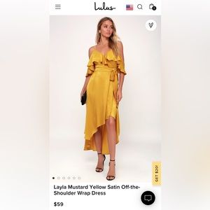 Lulus yellow/gold satin dress